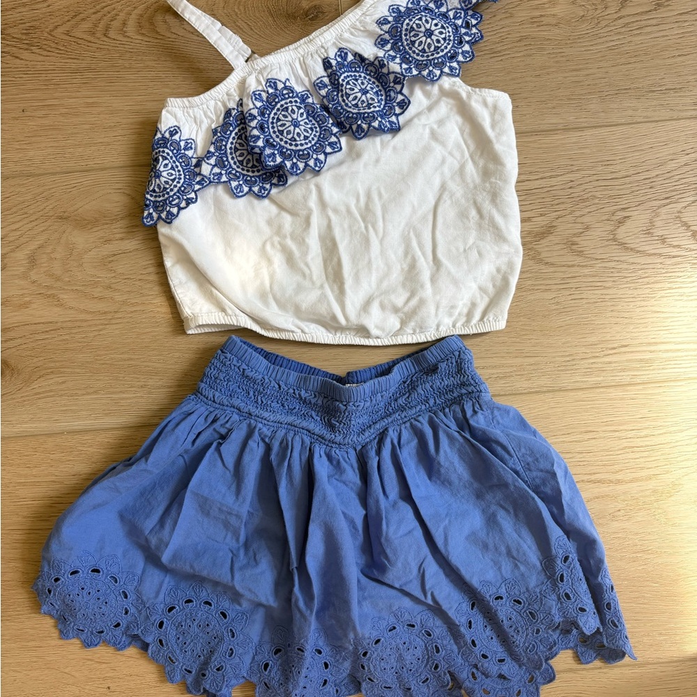 abercrombie kids Blue Knit Skirt with Elastic Waistband
